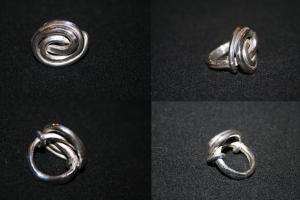 Gredzens Gredzens ar vītu priekšpusi. Sudrabs.